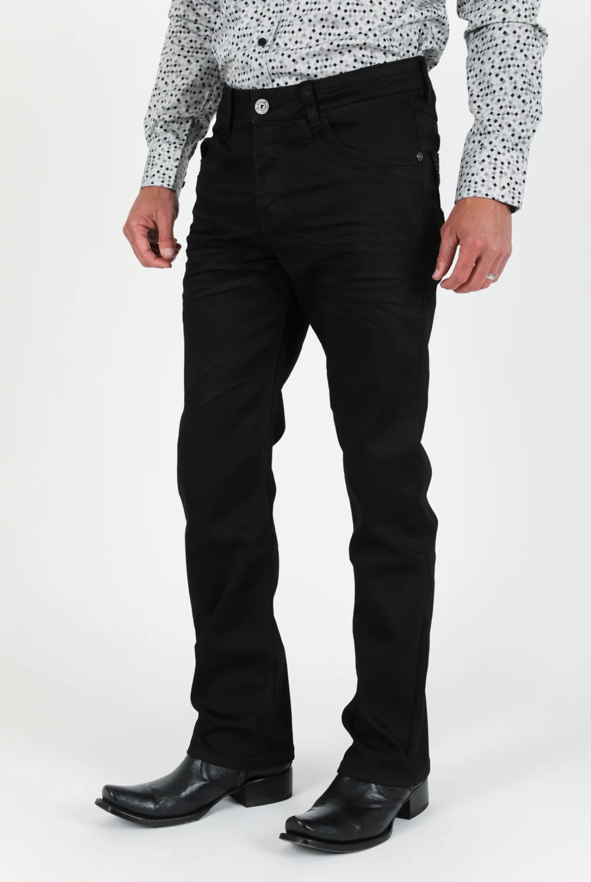 Platini Mens Slade Relaxed Fit Stretch Pants (Black)
