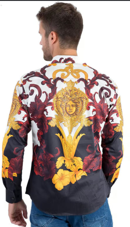 Barabas Mens Medusa Long Sleeve Shirt