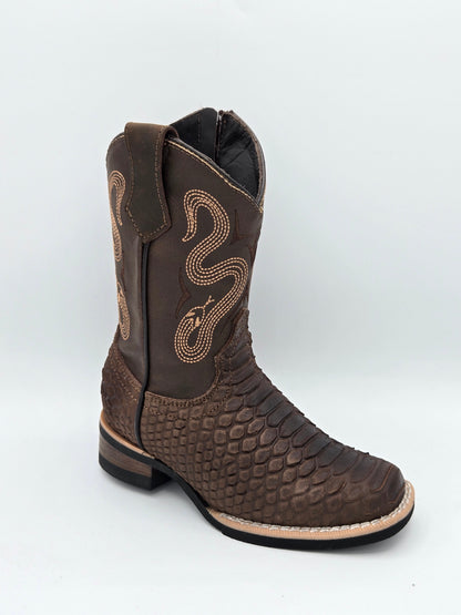Joe Boots Kids Python Print Cowboy Boots