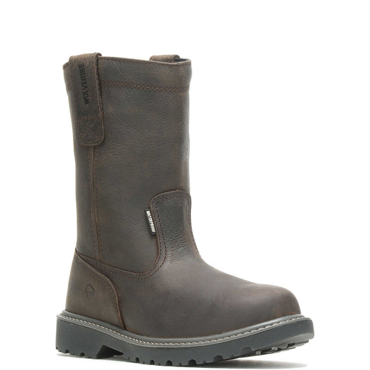 Wolverine Mens Floorhand Waterproof 10" Wellington  - DK Brown
