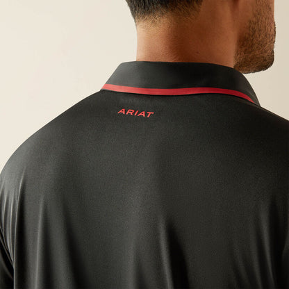 Ariat Mens Welded TEK Fitted Short Sleeve Polo - Black