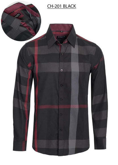 Mens Plaid Breathable Thin Long Sleeve Shirt. - Multiple Colors