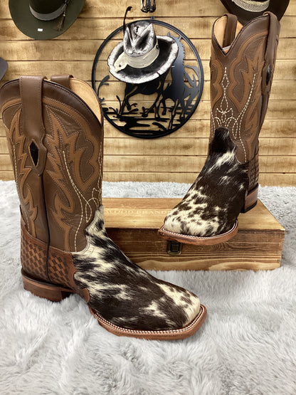 Hooch Mens Cowhide Square Toe Boots