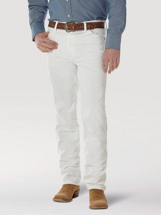 Wrangler Mens Cowboy Cut Slim Fit Jean (White)