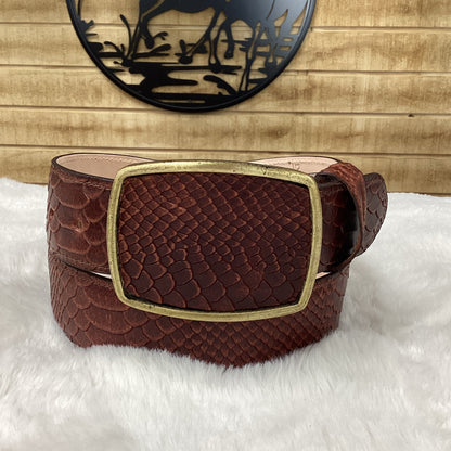 Denver Python Print Belt - Marron