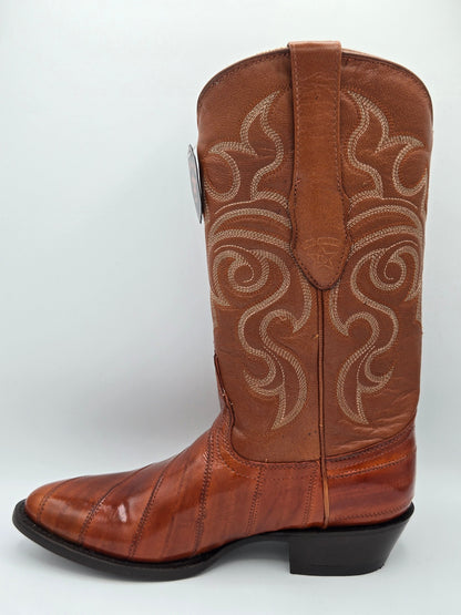 Los Altos Mens Eel Round Toe Boot - Cognac