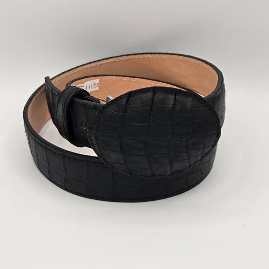 White Diamond Caiman Belly Print Belt