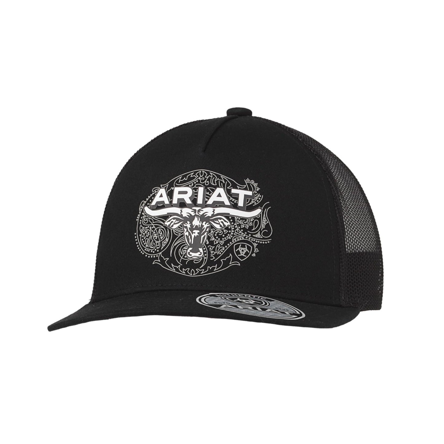 Ariat Mens Paisley Longhorn Trucker Cap Gorra Hat