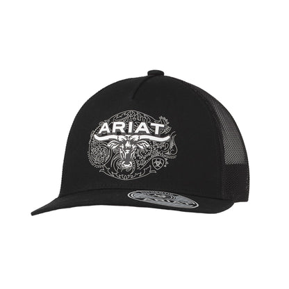 Ariat Mens Paisley Longhorn Trucker Cap Gorra Hat