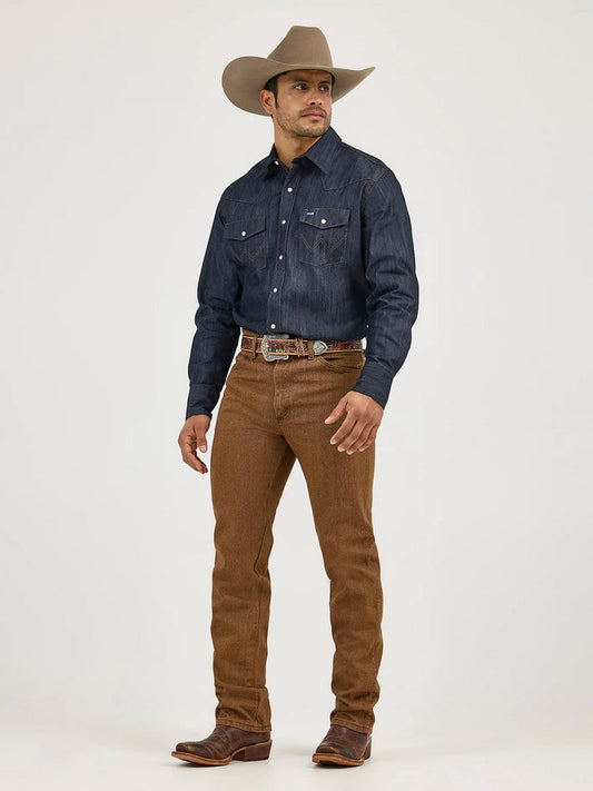 Wrangler Mens Cowboy Cut Slim Fit Jean (Black Whiskey)