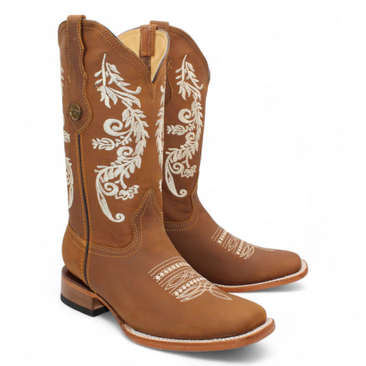 Hooch Womens Vine Embroidery Boot - Honey H22M2651F