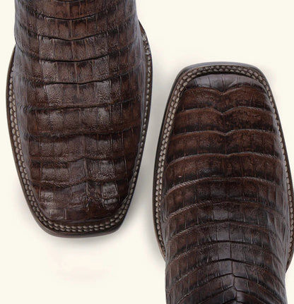 Cuadra Mens Caiman Laser & Embroidery Boot - Brown