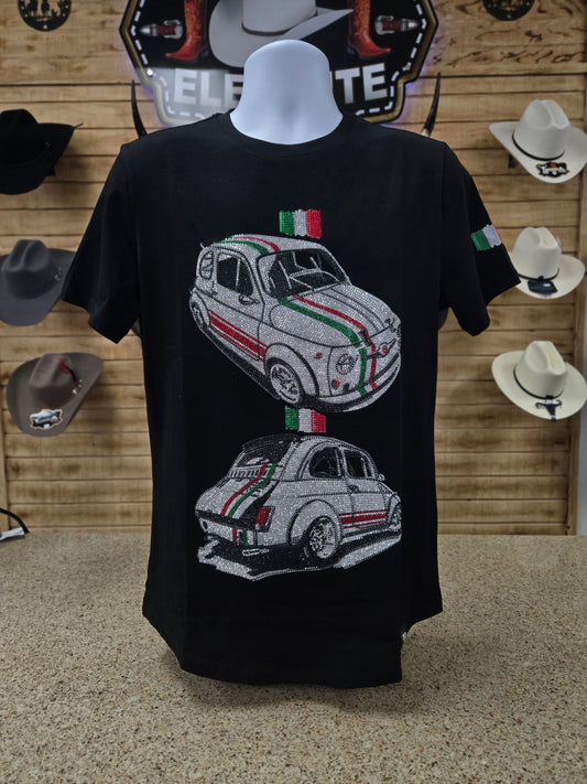 Laverita Mens Italiano Car Slim Fit TShirt - Black