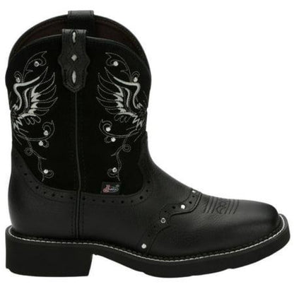 Justin Womens Mandra Studded Square Toe Casual Boot - Black