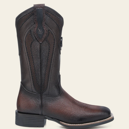 Cuadra Mens Bison & Bovine Leather Rodeo Boot - Dark Brown