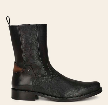 Franco Cuadra Mens Deer Ankle Boot w/ Zipper - Black