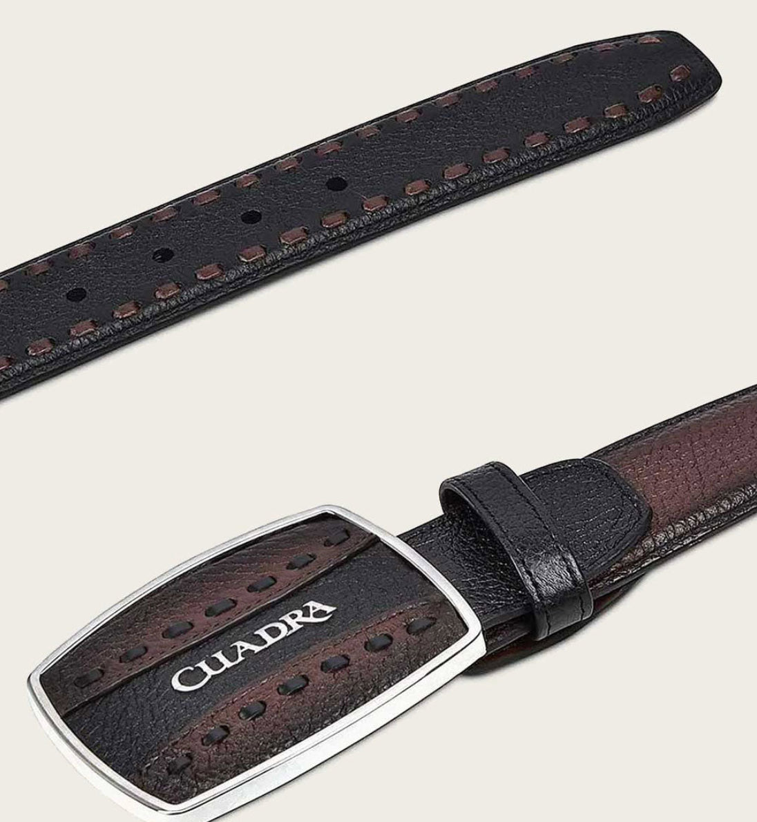 Cuadra Mens Woven Deer Belt - Brown bc261