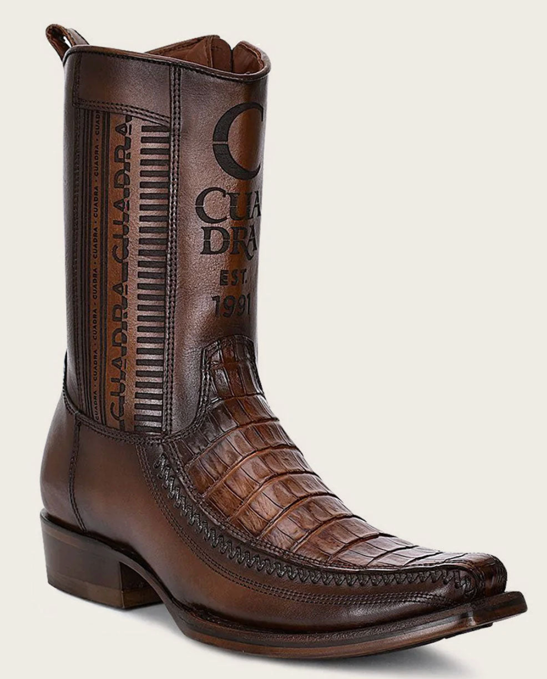 Cuadra Mens Engraved Fuscus Belly Low Shaft Boot - Brown
