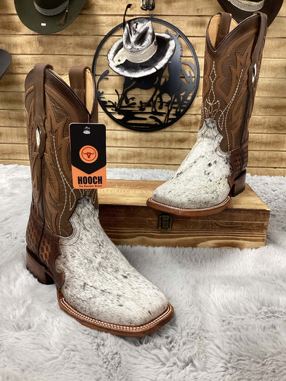 Hooch Mens Cowhide Square Toe Boots