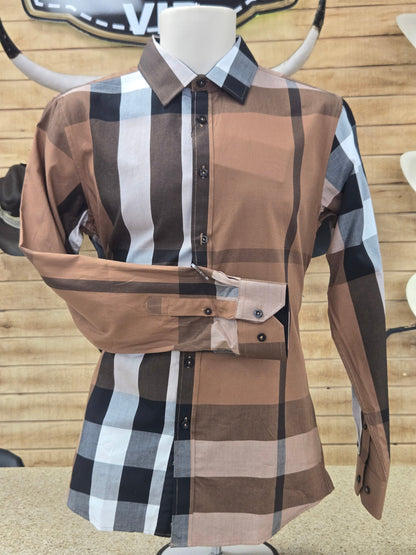 Baldelli Mens Plaid Long Sleeve Shirt