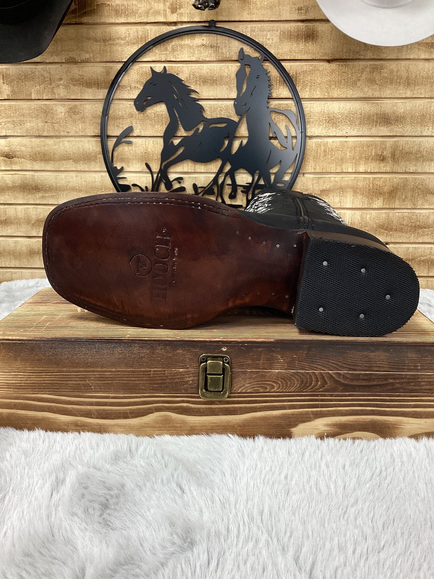 Hooch WomenS Boot Embroidered Crazy Square Toe (Black) H22M2605