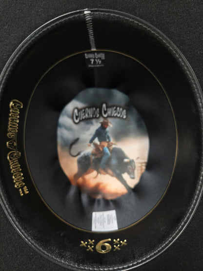Cuernos Chuecos 6x Open Crown Wool Felt Hat (LEE DESCRIPCION, READ DESCRIPTION),  - Black Silverbelly