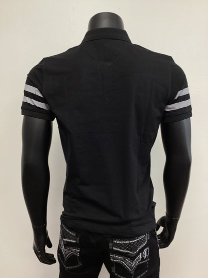 Mens Black Shirt with Stripes