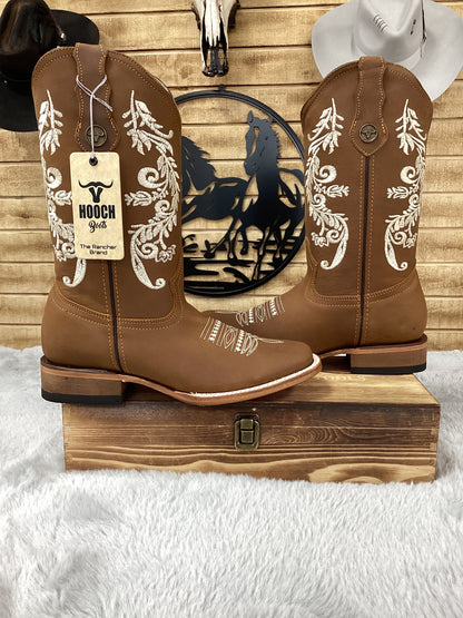 Hooch Womens Vine Embroidery Boot - Honey H22M2651F