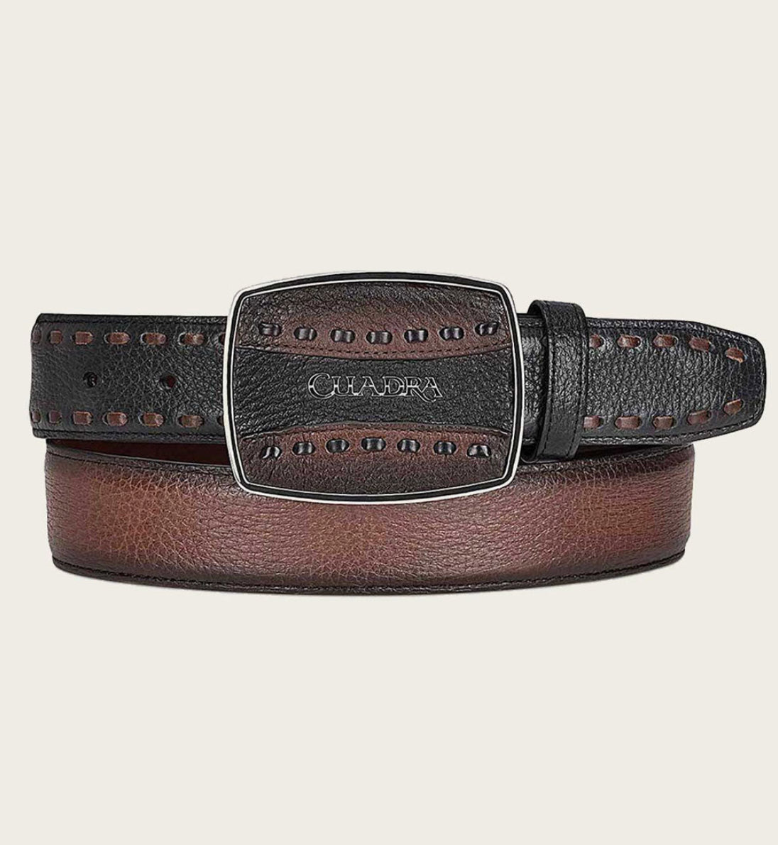 Cuadra Mens Woven Deer Belt - Brown bc261