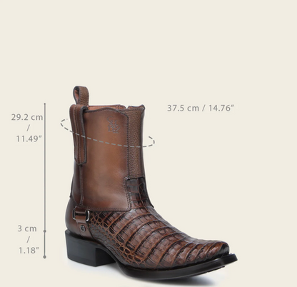 Cuadra Mens Urban Caiman Ankle Boot - Honey