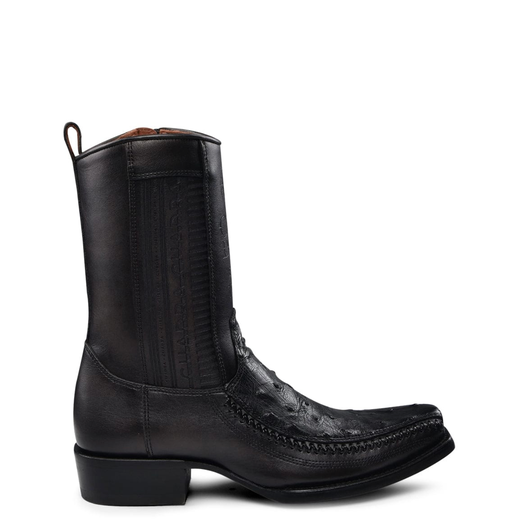 Cuadra Mens Ostrich Laser & Woven Low Shaft Boot - Honey,Black, LBrown