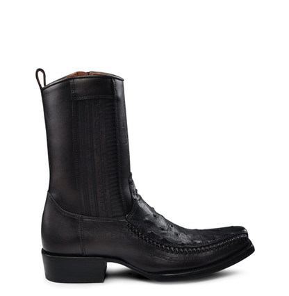 Cuadra Mens Ostrich Laser & Woven Low Shaft Boot - Honey,Black, LBrown