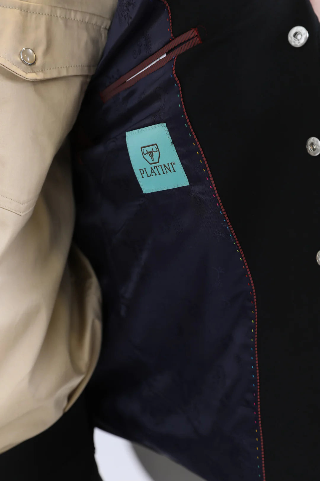 Platini Mens Western Sport Suit Set - Black