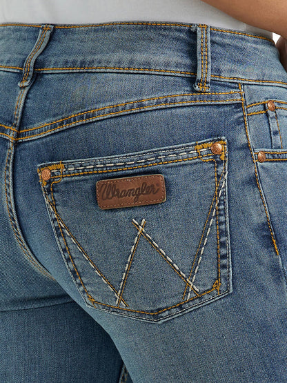 Wrangler Womens Retro Mae Mid Rise Bootcut Jean -KM Wash