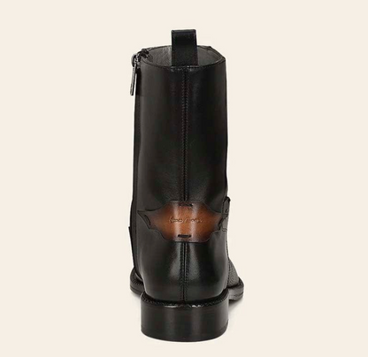 Franco Cuadra Mens Deer Ankle Boot w/ Zipper - Black
