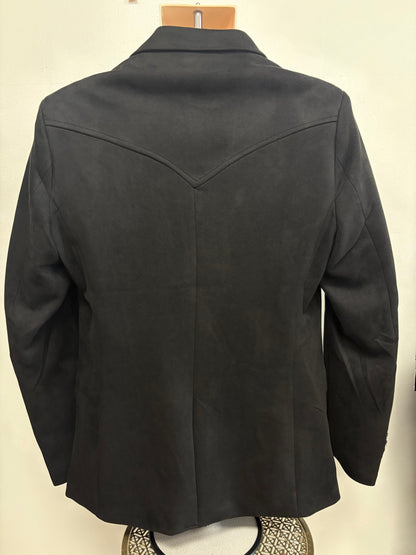 Lamasini Mens Faux Suede Coat - Black