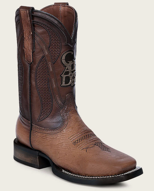 Cuadra Mens Ostrich Belly Rodeo Style Low Shaft Boot - Honey