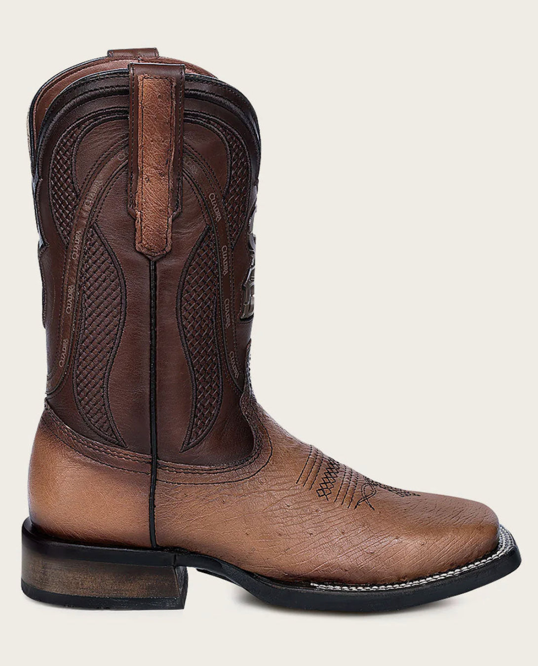 Cuadra Mens Ostrich Belly Rodeo Style Low Shaft Boot - Honey