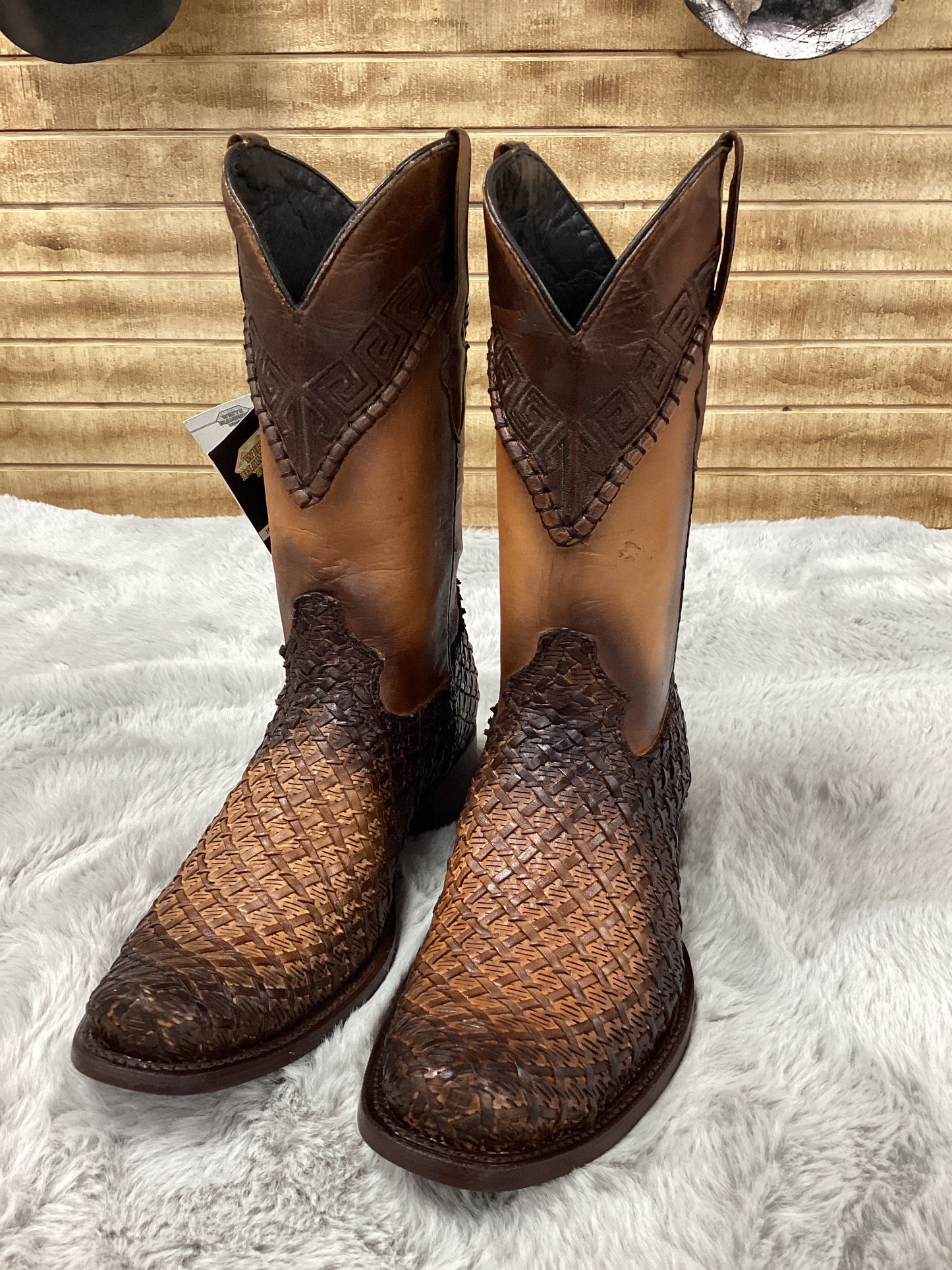 White Diamond Mens Boot Hudson M2 Woven (Brown)