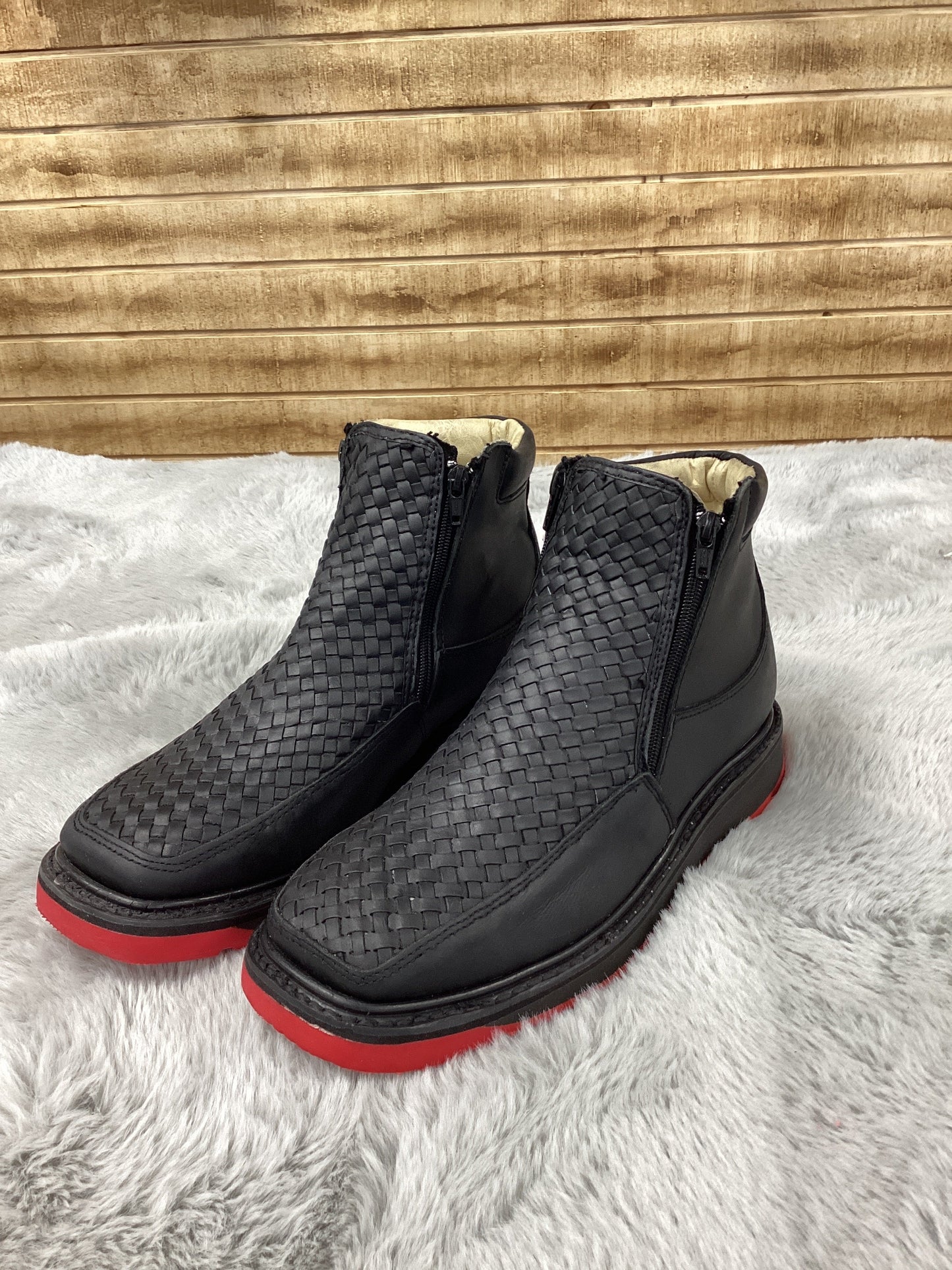 Frontera Botos Mens Ankle Boot with Zipper Flor Crazy (Black)