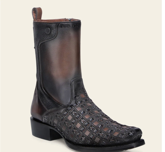 Cuadra Mens Bovine Woven Urban Low Shaft Boot -Chocolate