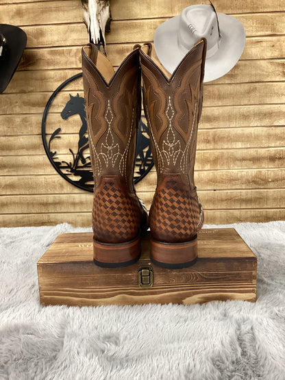 Hooch Mens Cowhide Square Toe Boots