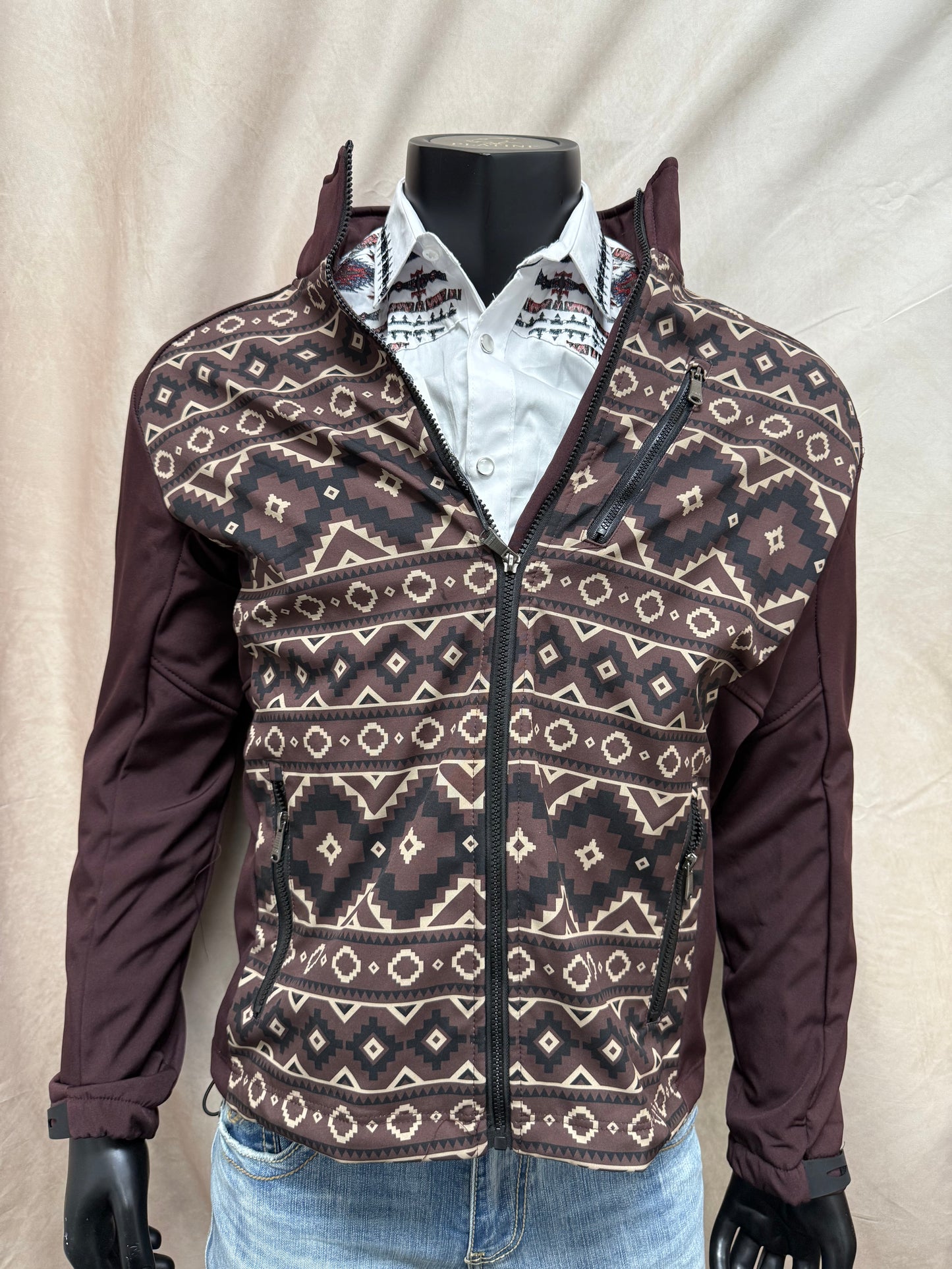 Platini Mens Aztec Sofshell Water-Resistant Jacket