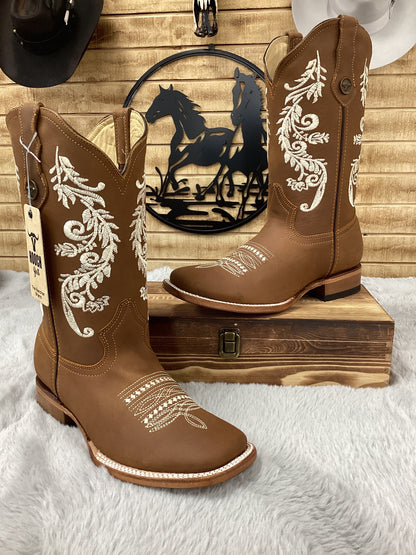 Hooch Womens Vine Embroidery Boot - Honey H22M2651F
