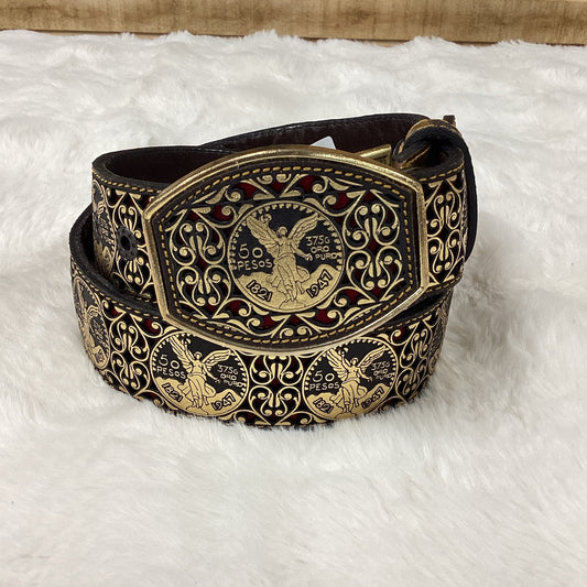 Frontera Mens Centenario Lazered Belt - Gold