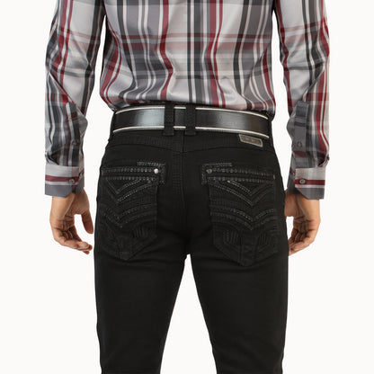 Lamasini Mens Marco Bootcut Jean - Black 26503
