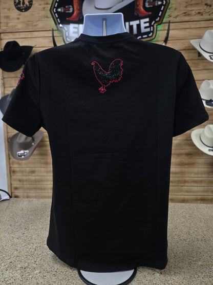 Mens Gallos Peleadores Slim Fit Rhinestone Tshirt