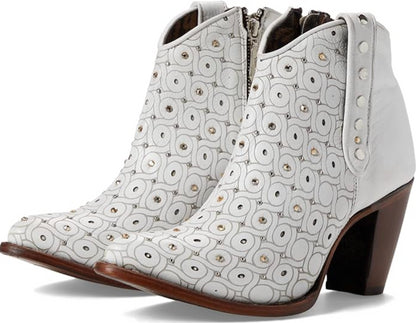 Cuadra Womens Studded High Heel Bootie - White