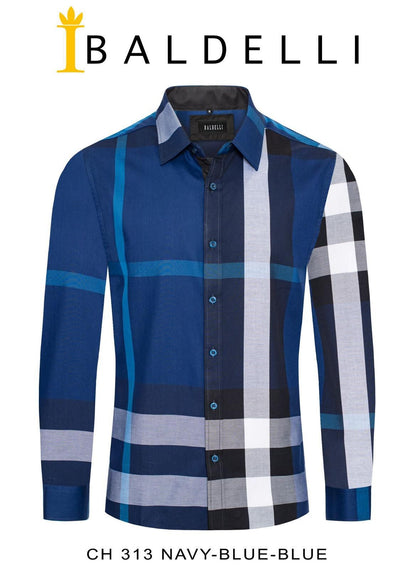 Baldelli Mens Plaid Long Sleeve Shirt