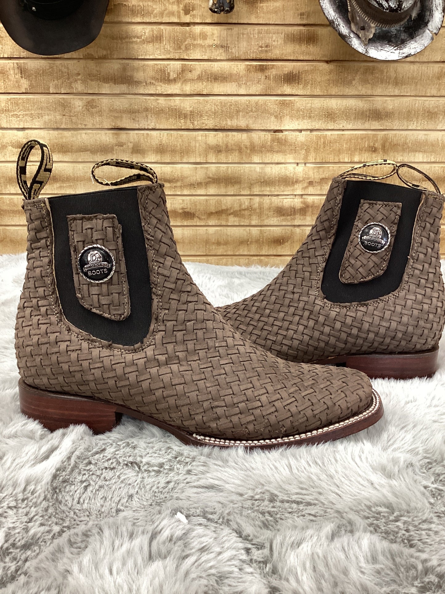 Diegos Boots Mens Ankle Boot Woven (Brown)